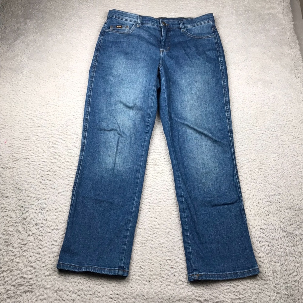 Kuhl Kontour Flex Jeans Womens 8‎ Reg (33x27) Blue Drawstring Relaxed Denim